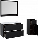 Тумба под раковину Aquanet Милан 100 черный глянец 00269299