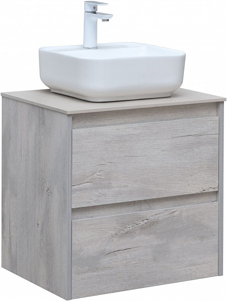 Тумба под раковину Aquanet Nova Lite 60 дуб белый (2 ящика) 00287874