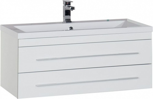 Тумба под раковину Aquanet Верона 100 белый (подвесная 2 ящика) 00175382