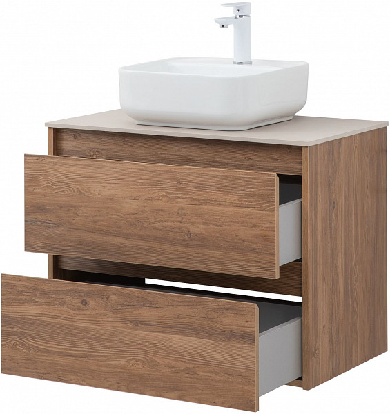 Тумба под раковину Aquanet Nova Lite 75 дуб шоколадный (2 ящика) 00287880