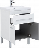 Тумба под раковину Aquanet Верона 58 белый (напольная 1 ящик 2 дверцы) 00182507