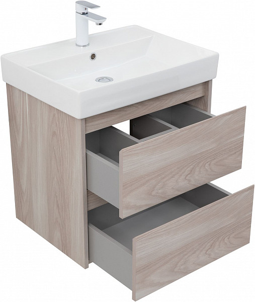 Тумба под раковину Aquanet Nova Lite 60 орех светлый (2 ящика) 00287884
