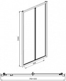 Душевая дверь Aquanet Alfa NAA6422 80, прозрачное стекло NAA6422-80