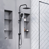 931000300 Eclipse, душ. система: верхний душ 220мм, ручн.душ 3 ф-ии 120 мм, штанга 1010 мм, черный