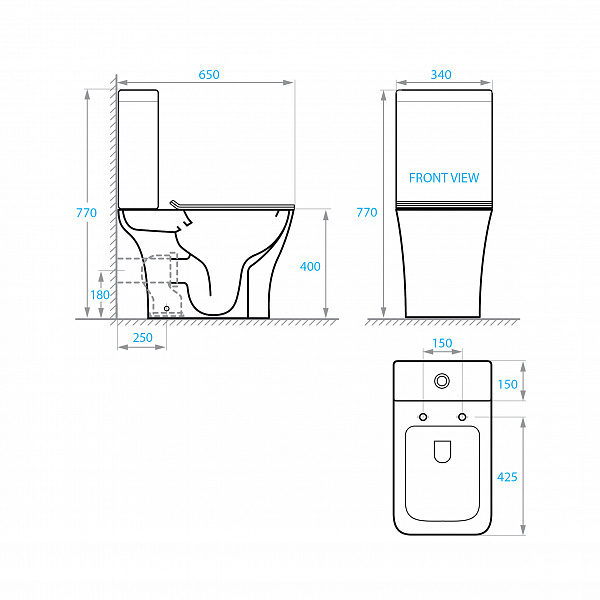 Унитаз-чаша "Koller Pool" TREND Rimless, сиденье дюропласт: SoftClose, Take Off, антибактериальное покрытие, система «Антивсплеск»