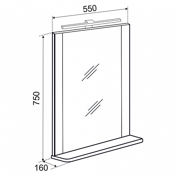 Зеркало со светильником АСТИ 55