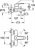 Смеситель для ванны Grohe Eurostyle Cosmopolitan 33591002