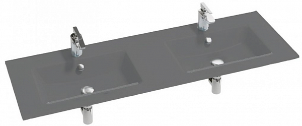 Двойная стеклянная раковина-столешница Jacob Delafon Vox 140x46 см EB2100-DD2