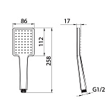 Лейка для душа, хром, Slide, IDDIS, SLI1F0Ci18