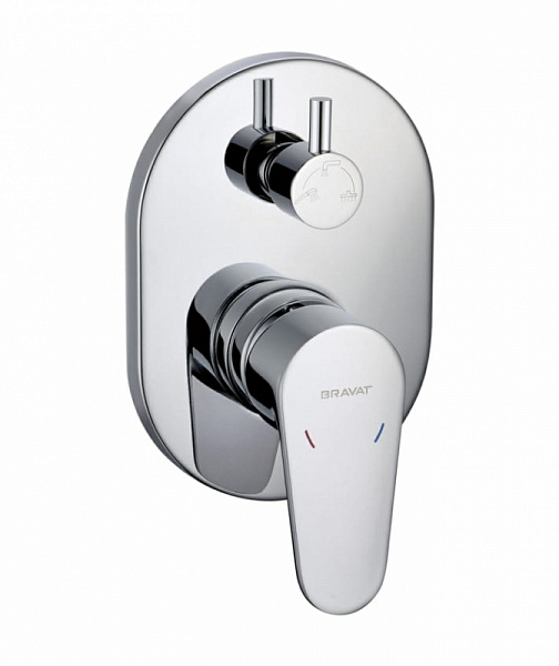 Смеситель встраиваемый в стену 3-функц (латунное тело в комплекте)