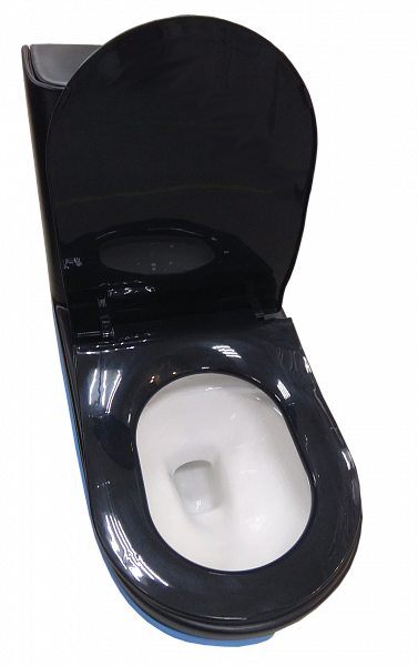 EY-9006 Унитаз -моноблок, с сиденьем термопласт с микролифтом черно-голубой