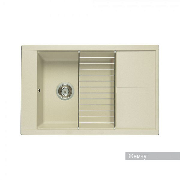 Мойка для кухни Aquaton Делия 78 прямоугольная с крылом жемчуг 1A715132DE240