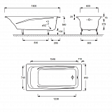 Чугунная ванна Jacob Delafon Repos 180x85 E2904-S-00 без антискольжения