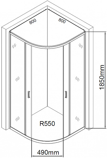 Душевой уголок Aquanet SE-800Q 80x80, прозрачное стекло 00270062