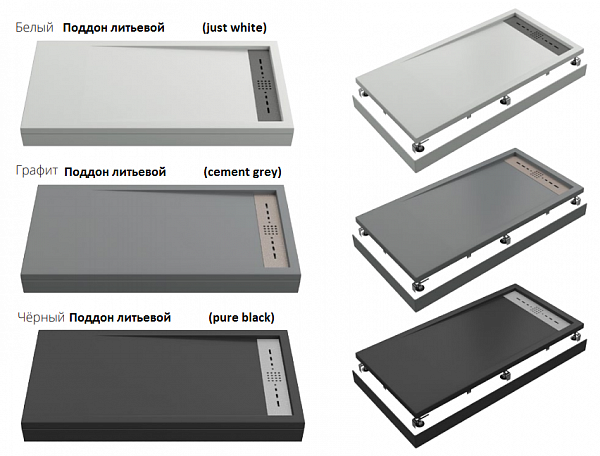 Душевой поддон Creto Scala 160x70, серый