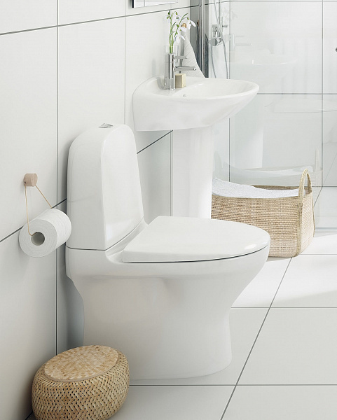 Унитаз напольный Gustavsberg Estetic Hygienic Flush GB1183002R1231G безободковый, сиденье с микролифтом