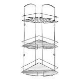Полка трехъярусная угловая, проволока стальная, 11, Milardo, 111WC30M44
