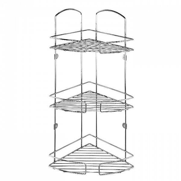 Полка трехъярусная угловая, проволока стальная, 11, Milardo, 111WC30M44