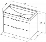 Тумба под раковину Aquanet Ирис new 815 белый глянец (2 ящика) 00310146