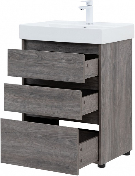 Тумба под раковину Aquanet Nova Lite 60 дуб рошелье (3 ящика) 00302470