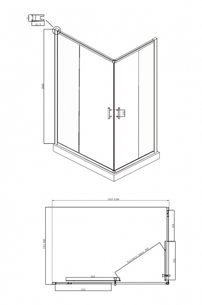 Душевое ограждение Ambassador Kingston 14011101