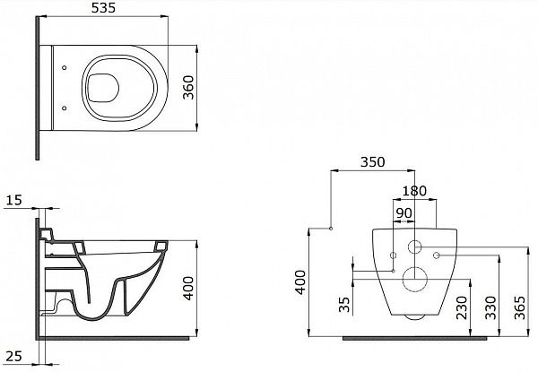 Чаша унитаза подвесного Bocchi Taormina Arch 1012-005-0129 черная