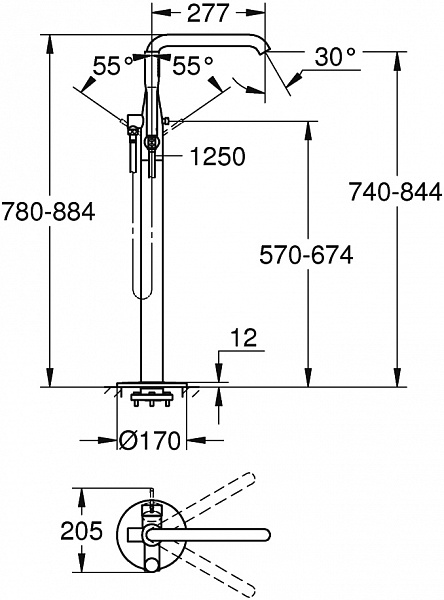 Смеситель На пол Grohe Essence New 23491001