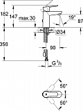 Смеситель для раковины Grohe BauEdge 23329000