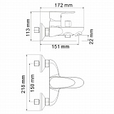 Смеситель для ванны с коротким изливом Wasserkraft Leine 3501