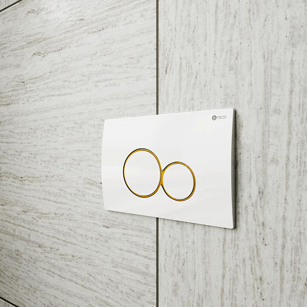 Клавиша смыва Point Виктория PN44061WG для инсталляции, белая/золото