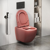 Унитаз GR-4411PIMS Color (550*360*375) РОЗОВЫЙ МАТОВЫЙ подвесной БЕЗОБОДКОВЫЙ