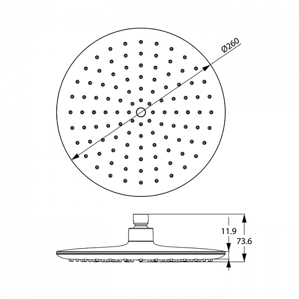 Душевая насадка верхняя круглая, IDDIS, 200SWRPi64