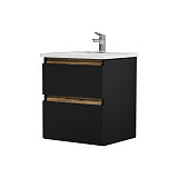 M85AFHX0552BM X-Joy, База под раковину, подвесная, 55 см, 2 ящика, черный матовый