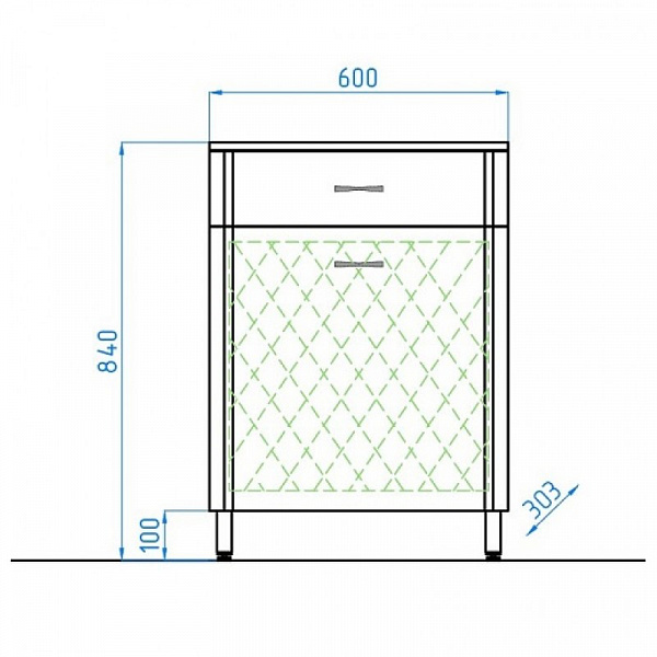 Комод Style Line Эко стандарт 60х84, с корзиной