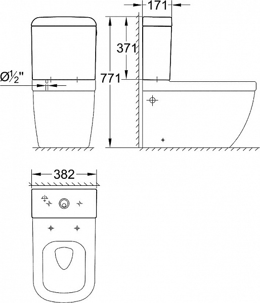 Унитаз-компакт (чаша) Grohe Euro Ceramic 39338000