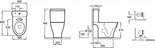 Унитаз-компакт напольный Jacob Delafon Odeon Up 4957CK-00