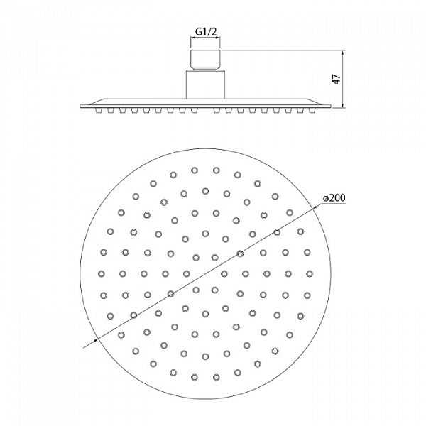 Душевая насадка верхняя круглая, IDDIS, 00320RSi64