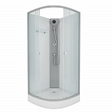 Душ.каб. NG-4301-14BK (900х900х2000) низкий поддон(13см) стекло МАТОВОЕ 3 места