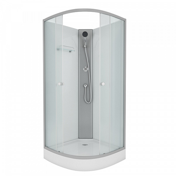 Душ.каб. NG-4301-14BK (900х900х2000) низкий поддон(13см) стекло МАТОВОЕ 3 места