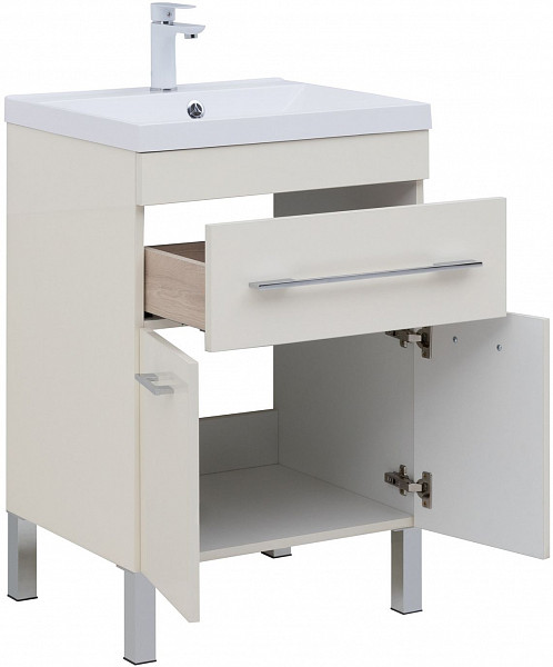 Тумба под раковину Aquanet Верона 60 крем (1 ящик, 2 дверцы) 00304535