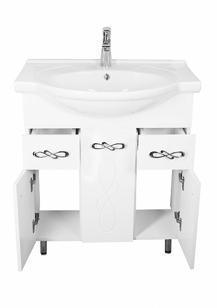 Тумба "Венеция 75" (2 ящ.) с раковиной Байкал 75 ЛС-00002282