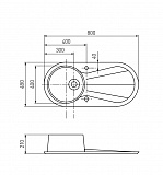 Мойка для кухни Aquaton Паола круглая с крылом серый шелк 1A714032PA250