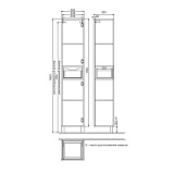 Пенал для ванной комнаты, напольный, белый, 40 см, Custo, IDDIS, CUS40W0i97