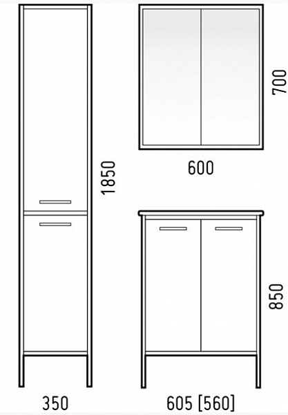 Тумба под раковину Corozo Айрон 60 серый/арт SD-00000308