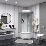 Душ.каб. NG-2309-14F (1000х1000х2150) высокий поддон(40см) стекло МАТОВОЕ 4 места