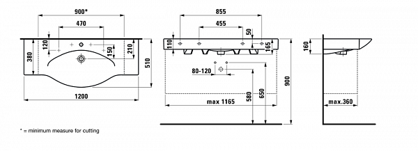Раковина Laufen Palace 8.1170.2.000.104.R 90 см