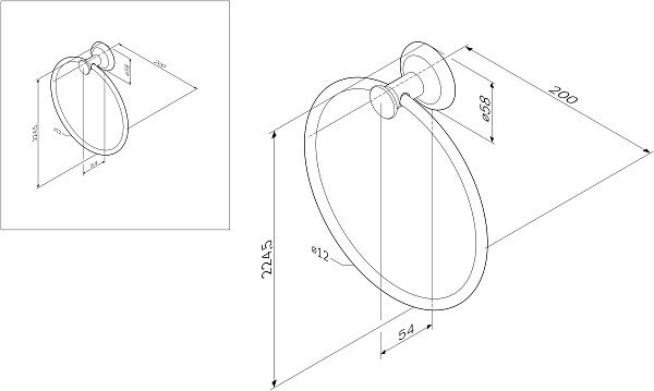 A8034400 Like Кольцо для полотенец, хром, шт