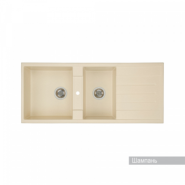 Мойка для кухни Aquaton Торина прямоугольная с крылом и дополнительной чашей шампань 1A712032TR290