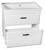Тумба напольная Style line Лотос 80 под раковину Комо 80, Люкс белая, PLUS