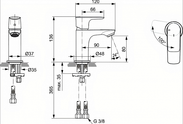 Смеситель Ideal Standard Connect Air A7019AA для раковины